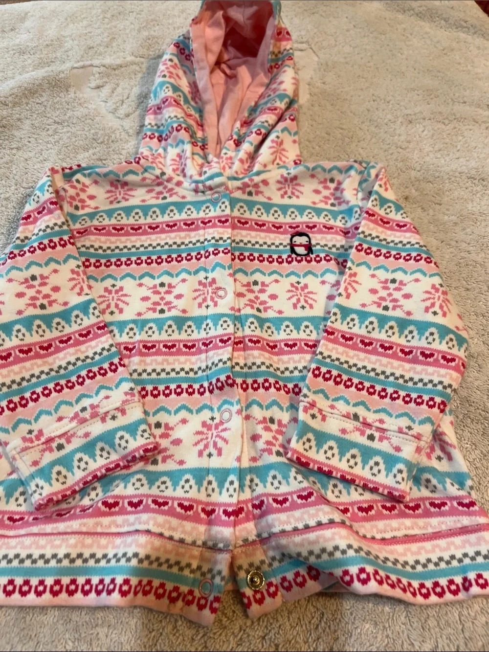 Gymboree 2016 Winter 1 Penguin Fair Isle Cotton Knit Sweater Pants Set